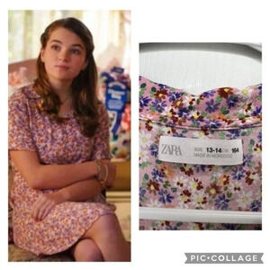 ZARA Girls Pink Floral Short Sleeve Summer Shirt Dress size 13-14